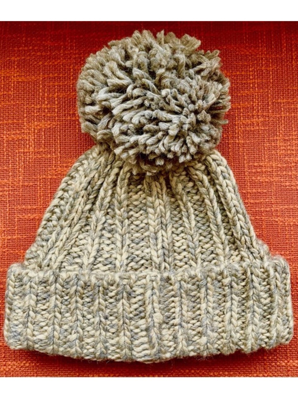 Portolano Women’s Wool Blend Chunky Cable Knit Pom Pom Beanie Hat NWT